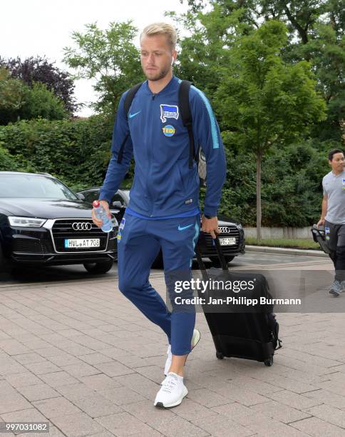 Pascal Koepke of Hertha BSC during a training camp on July 12, 2018 in Neuruppin, Germany.