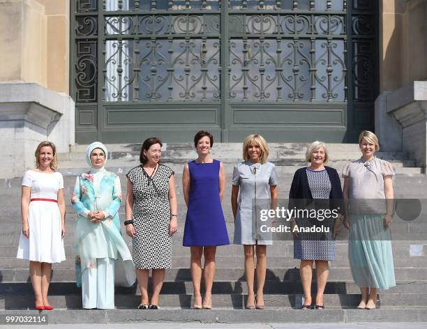 Turkish President Recep Tayyip Erdogan's wife Emine Erdogan , French President Emmanuel Macron's wife Brigitte Macron , Bulgarian President Rumen...