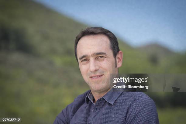 Marcos Galperin, co-founder and chief executive officer of MercadoLibre Inc., sits for a photograph after a Bloomberg Television interview during the...