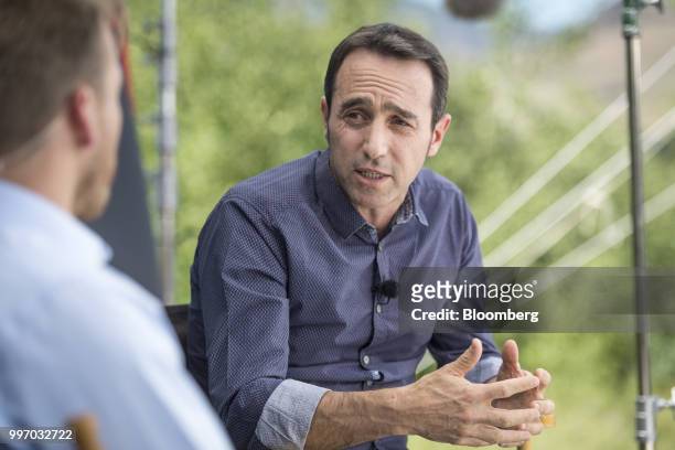 Marcos Galperin, co-founder and chief executive officer of MercadoLibre Inc., speaks during a Bloomberg Television interview at the Allen & Co. Media...