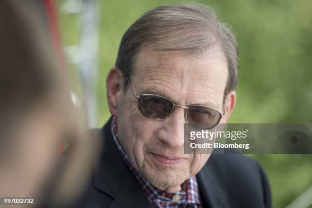 Michael Neidorff, chairman and chief executive officer of Centene Corp., listens during a Bloomberg Television interview at the Allen & Co. Media and...