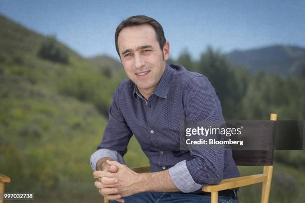 Marcos Galperin, co-founder and chief executive officer of MercadoLibre Inc., sits for a photograph after a Bloomberg Television interview during the...