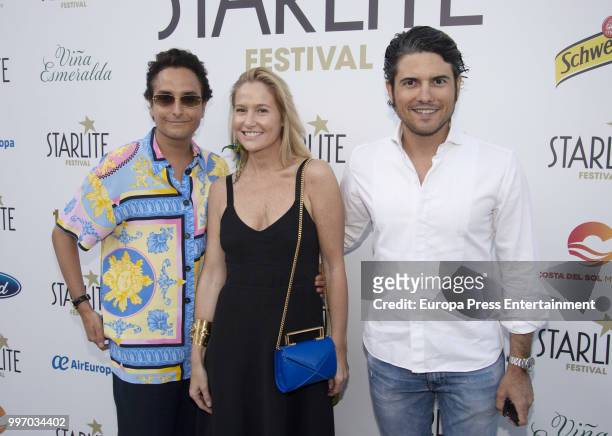 Josie, Fiona Ferrer and Julian Porras attend Starlite music Festival on July 11, 2018 in Marbella, Spain.