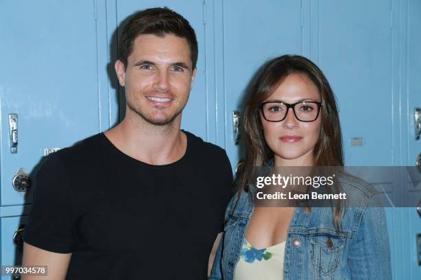 Actors Robbie Amell and Italia Ricci attend the Screening Of A24's "Eighth Grade" - Arrivals at Le Conte Middle School on July 11, 2018 in Los...