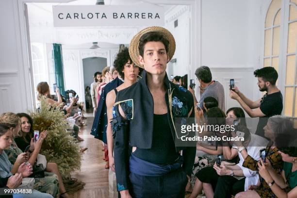 Models walk the runway during the Carlota Barrera show at Mercedes Benz Fashion Week Madrid Spring/ Summer 2019 on July 12, 2018 in Madrid, Spain.