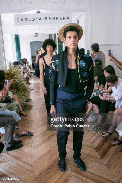 Models walk the runway during the Carlota Barrera show at Mercedes Benz Fashion Week Madrid Spring/ Summer 2019 on July 12, 2018 in Madrid, Spain.