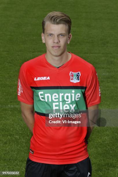 Lowie van Zundert during the team presentation of NEC Nijmegen on July 11, 2018 at the Goffert stadium in Nijmegen, The Netherlands