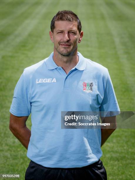 Goalkeeper coach Gabor Bbos during the Photocall NEC Nijmegen at the Goffert Stadium on July 11, 2018 in Nijmegen Netherlands