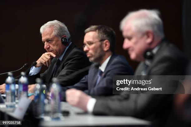 Dimitris Avramopoulos, Commissioner for Migration, Home Affairs and Citizenship of the European Commission, Herbert Kickl, Interior Minister of...