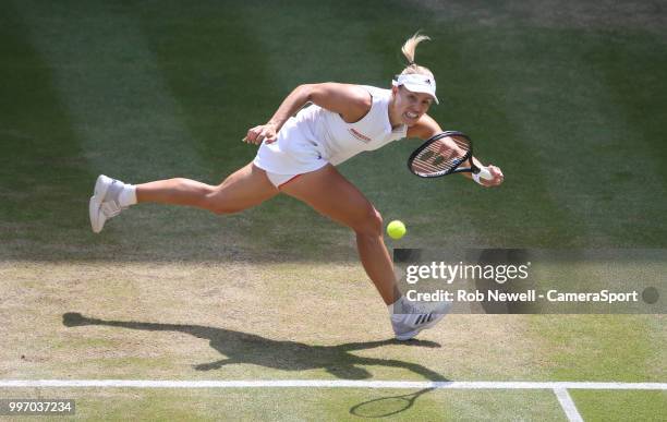 Angelique Kerber during her match against Jelena Ostapenko in their Ladies' Semi-Final match at All England Lawn Tennis and Croquet Club on July 12,...