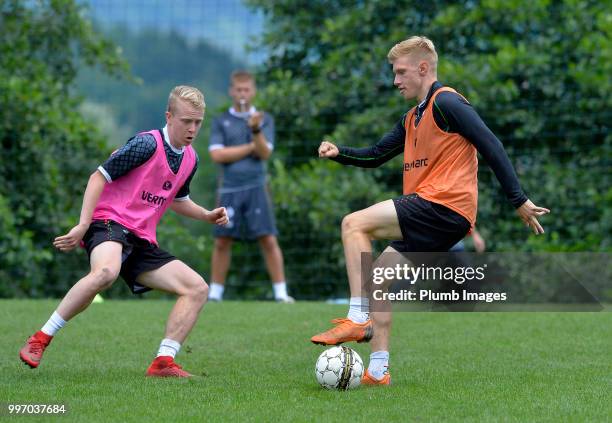 Jo Gilis with Jellert Van Landschoot during the OH Leuven Pre-Season Training Camp on July 12, 2018 in Maribor, Slovenia.