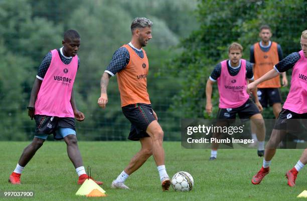 Derrick Tshimanga with Esteban Casagolda during the OH Leuven Pre-Season Training Camp on July 12, 2018 in Maribor, Slovenia.