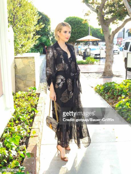 Emma Roberts is seen on July 11, 2018 in Los Angeles, California.