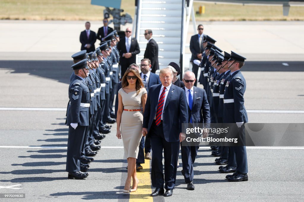 U.S. President Donald Trump Arrives In The U.K.