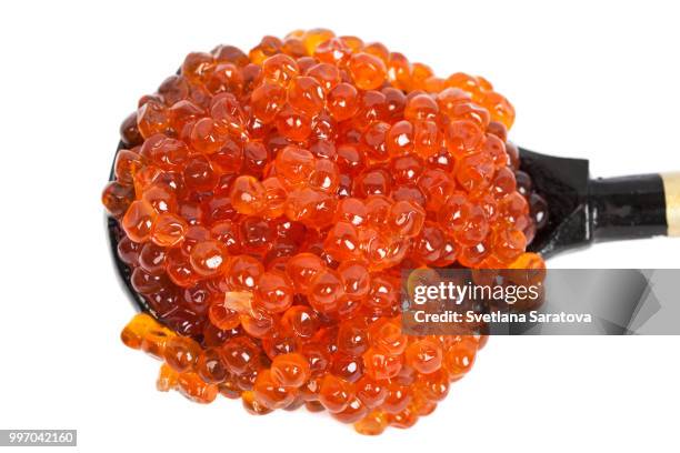 red salted caviar - red caviar stock pictures, royalty-free photos & images