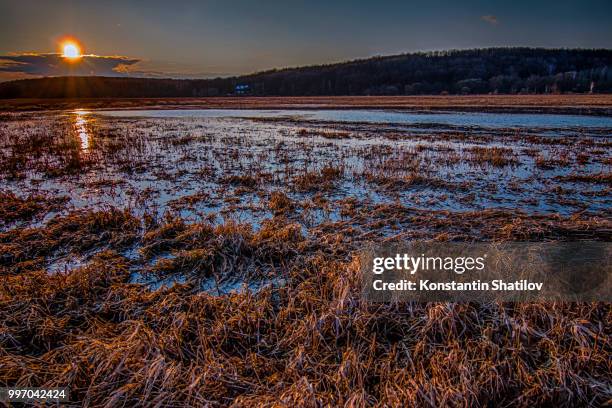 the sunset on the ghostly lake - 3 - shatilov stock pictures, royalty-free photos & images