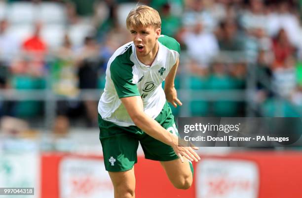 Celtic's Kristoffer Ajer during the pre-season friendly match at the Tallaght Stadium.