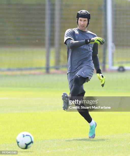 Petr Cech of Arsenal during a training session at London Colney on July 12, 2018 in St Albans, England.