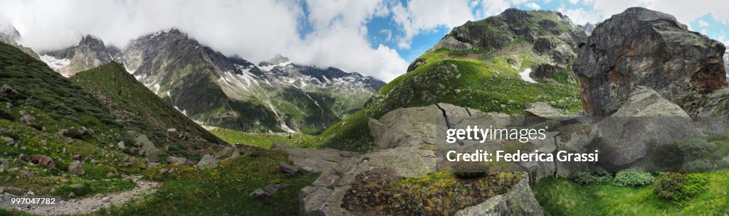 Alpine Landscape At Monte Rosa And Belvedere Glacier