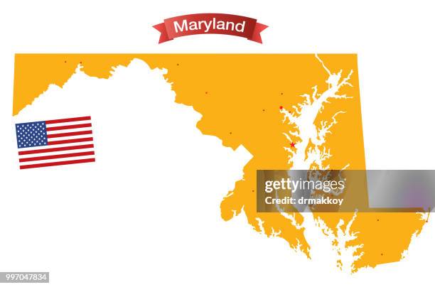 vector maryland map - frederick maryland stock illustrations