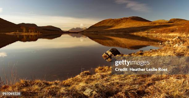 loch droma & an teallach, wester ross, scottish highlands - wester ross stockfoto's en -beelden