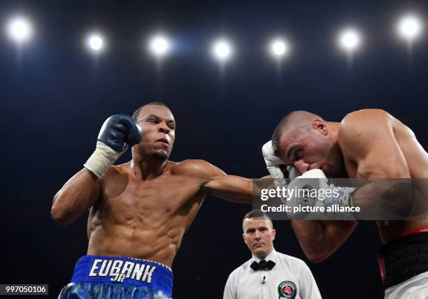 Chris Eubank Jr. Of Great Britain after his victory at the super middleweight quarterfinals of the IBO Boxing World Cup in Stuttgart, Germany, 7...