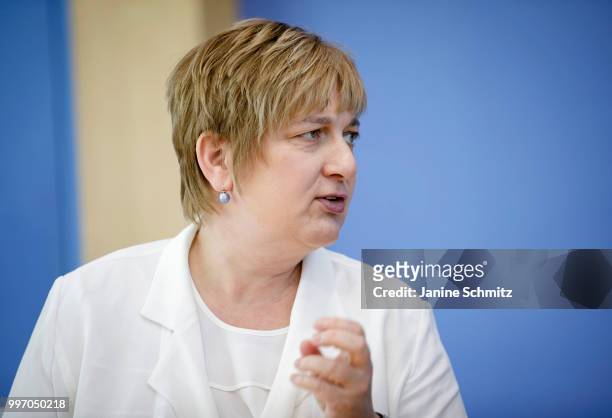 Gabriele Meyer, Member of the German Council of Experts for the Assessment of Healthcare Development , is pictured during a press conference to...