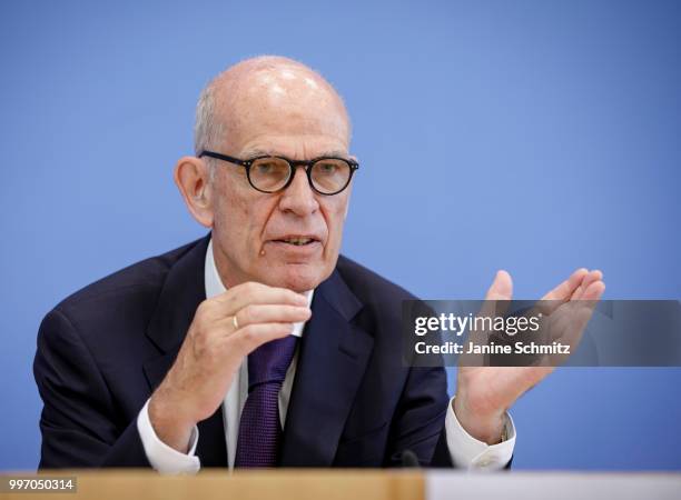 Eberhard Wille, Vice-Chairman of the German Council of Experts for the Assessment of Healthcare Development , is pictured during a press conference...