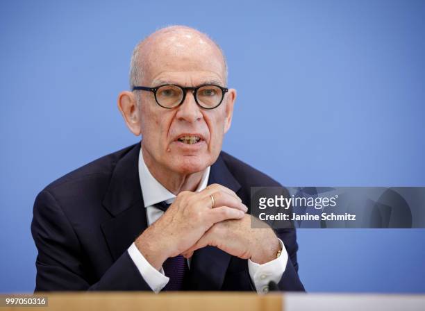 Eberhard Wille, Vice-Chairman of the German Council of Experts for the Assessment of Healthcare Development , is pictured during a press conference...