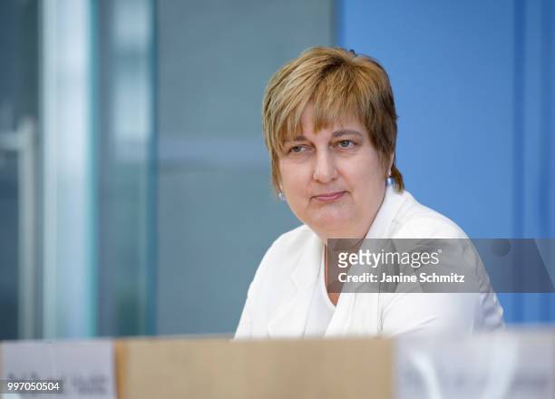 Gabriele Meyer, Member of the German Council of Experts for the Assessment of Healthcare Development , is pictured during a press conference to...