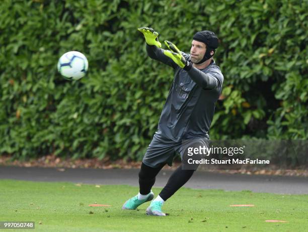 Petr Cech of Arsenal during a training session at London Colney on July 12, 2018 in St Albans, England.