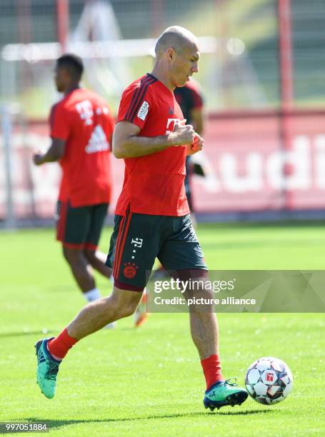 July 2018, Germany, Munich, Soccer, Bundesliga, FC Bayern Munich's Training in Munich: Arjen Robben. Photo: Tobias Hase/dpa