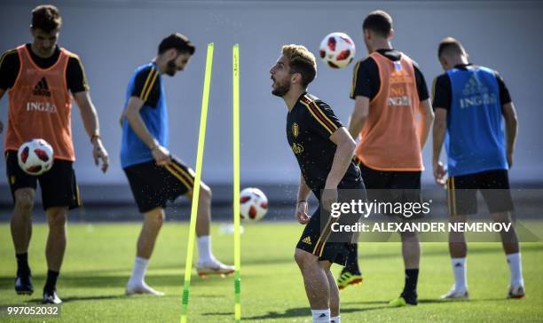 Belgium's forward Dries Mertens attends a training session in Dedovsk outside Moscow on July 12 ahead of the 2018 World Cup play-off for third place...