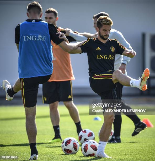 Belgium's forward Dries Mertens attends a training session in Dedovsk outside Moscow on July 12 ahead of the 2018 World Cup play-off for third place...