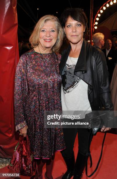 Actresses Jutta Speidel and Janina Hartwig during the premiere gala of Circus Roncalli under the slogan "40 years of traveling towards the rainbow"...