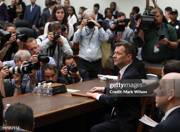 Deputy Assistant FBI Director Peter Strzok waits to testify before a joint committee hearing of the House Judiciary and Oversight and Government...