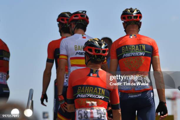 Start / Domenico Pozzovivo of Italy and Bahrain Merida Pro Team / Kristijan Koren of Slovenia and Bahrain Merida Pro Team / Gorka Izagirre of Spain...