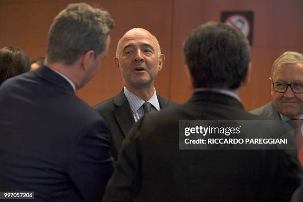 Pierre Moscovici, EU Commissioner for Economic and Financial Affairs, Taxation and Customs attends the Eurogroup meeting of the EU Eurozone Finance...