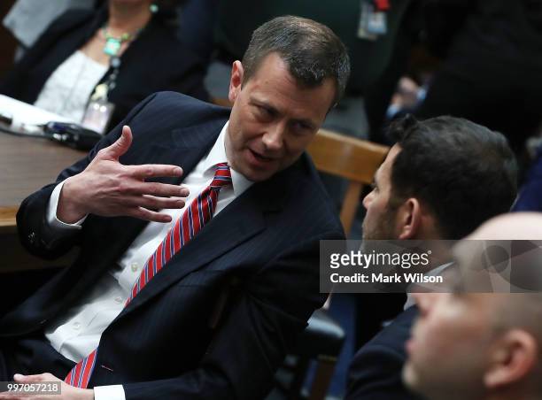 Deputy Assistant FBI Director Peter Strzok waits to testify before a joint committee hearing of the House Judiciary and Oversight and Government...