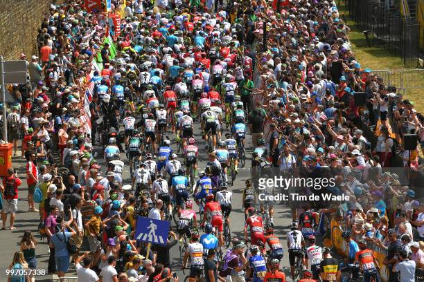 Start / Brest City / Peloton / Fans / Public / Landscape / during 105th Tour de France 2018, Stage 6 a 181km stage from Brest to Mur-de-Bretagne...