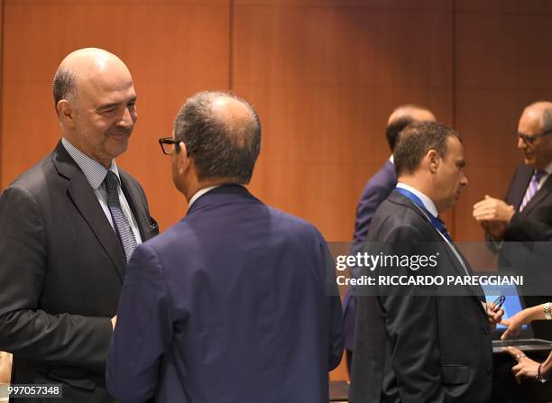 Pierre Moscovici, EU Commissioner for Economic and Financial Affairs, Taxation and Customs attends the Eurogroup meeting of the EU Eurozone Finance...