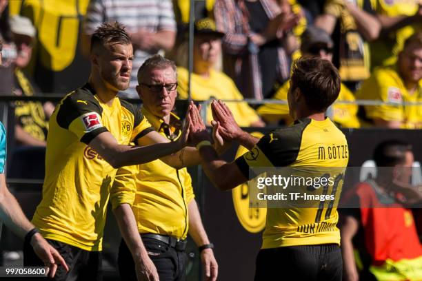 Andrey Yarmolenko of Dortmund comes on as a substitute for Mario Goetze of Dortmund during the Bundesliga match between Borussia Dortmund and 1. FSV...