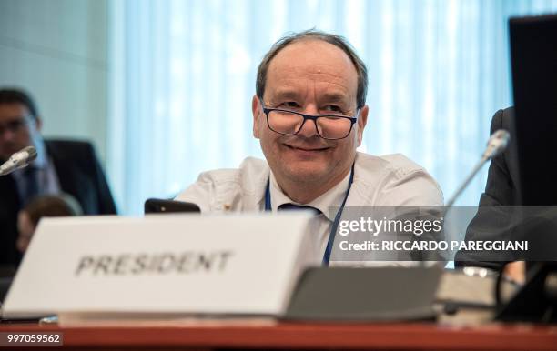 Dutch Hans Vijlbrief, President of the Eurogroup working group, attends the Eurogroup meeting of the EU Eurozone Finance Ministers at the European...