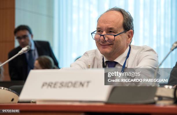 Dutch Hans Vijlbrief, President of the Eurogroup working group, attends the Eurogroup meeting of the EU Eurozone Finance Ministers at the European...