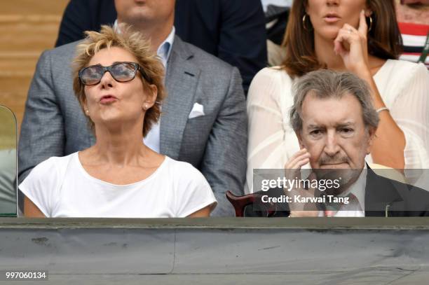 Zoe Wanamaker and Gawn Grainger attend day ten of the Wimbledon Tennis Championships at the All England Lawn Tennis and Croquet Club on July 12, 2018...