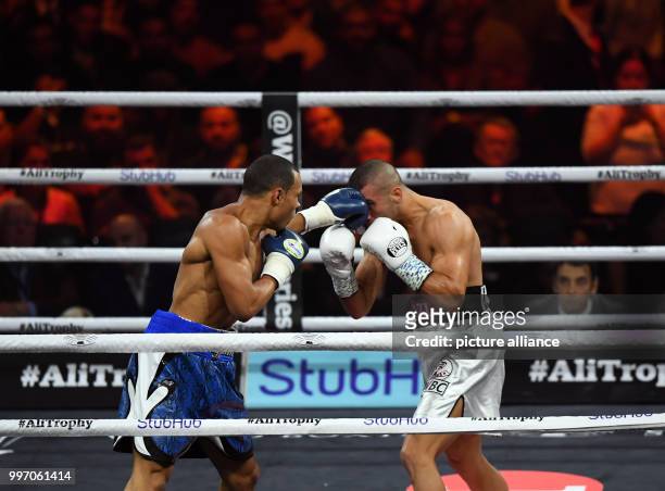 Britain's Chris Eubank Jr. In action with Turkey's Avni Yildirim during their World Boxing Super Series IBO super-middleweight quarterfinals fight at...