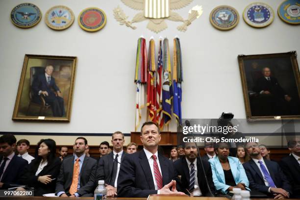 Deputy Assistant FBI Director Peter Strzok waits to testify before a joint committee hearing of the House Judiciary and Oversight and Government...