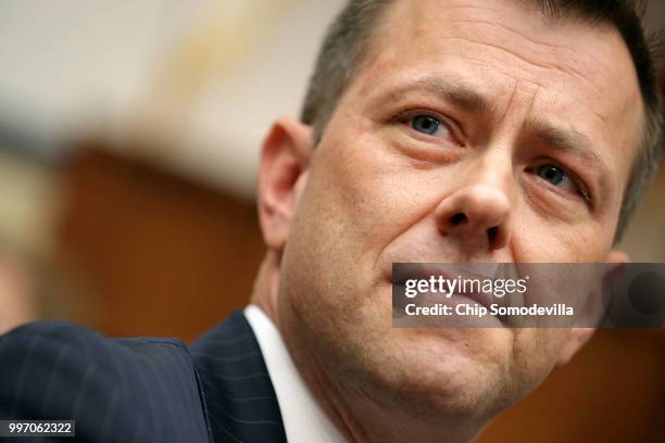 Deputy Assistant FBI Director Peter Strzok waits to testify before a joint committee hearing of the House Judiciary and Oversight and Government...