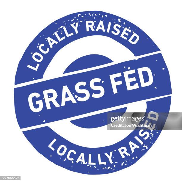 handmade linocut organic rubber stamp - grass fed stock illustrations