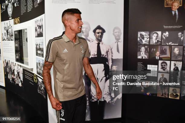 Joao Cancelo during a Juventus Press Conference at Juventus Museum on July 12, 2018 in Turin, Italy.